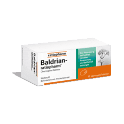 Pflichttext: BALDRIAN-ratiopharm® überzogene Tablette Wirkstoff: Baldrianwurzel-Trockenextrakt Anwendungsgebiete: Pflanzliches Arzneimittel zur Beruhigung. Leichte nervöse Anspannung und Schlafstörungen. Warnhinweise: Tablette enthält Sucrose und Glucose! Zu Risiken und Nebenwirkungen lesen Sie die Packungsbeilage und fragen Sie Ihren Arzt oder Apotheker.