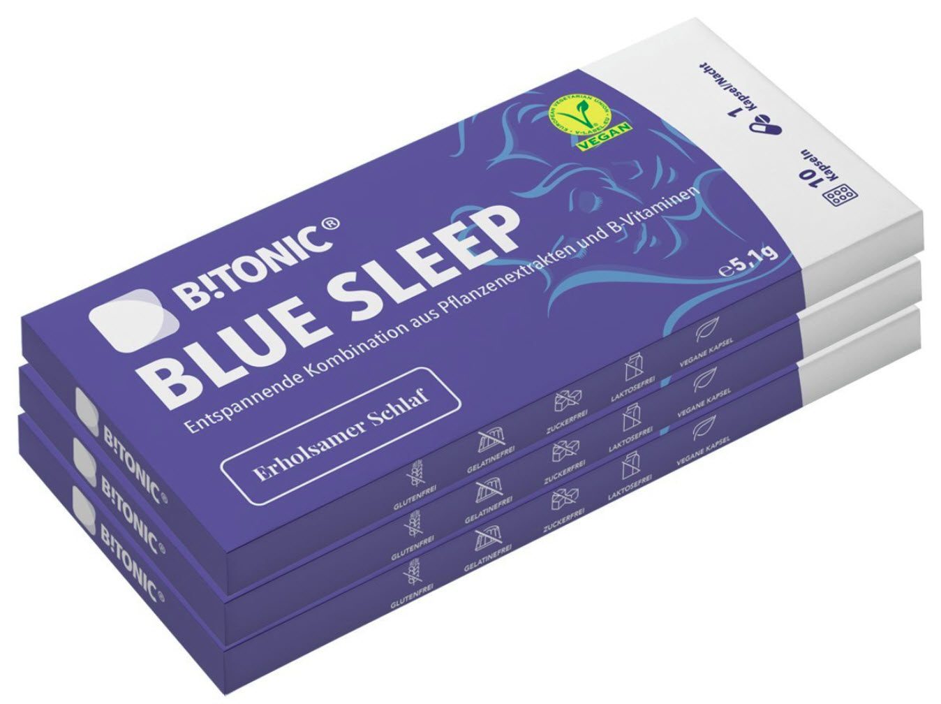 B!TONIC® Blue Sleep: Pflanzliches Schlafmittel mit u.a. Hopfen, Zitronenmelisse, Vitamin B3 und B7 (bei Amazon) B!TONIC® Blue Sleep: Pflanzliches Schlafmittel mit u.a. Hopfen, Zitronenmelisse, Vitamin B3 und B7 (bei Amazon)