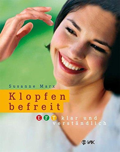 Buch zum EFT Klopfen: "Klopfen befreit: E.F.T. klar und verständlich (Klopfakupressur)" von Susanne Marx. Klappentext: "Hinter der Abkürzung EFT verbirgt sich eine einfache Selbsthilfemethode, die sich Erkenntnisse aus der Traditionellen Chinesischen Medizin (TCM) zunutze macht. Anders als bei der klassischen Akupunktur werden bei der Klopfakupressur bzw. Klopftechniken die Punkte jedoch nicht genadelt, sondern nur sanft geklopft. Sofort stellt sich fühlbare Verbesserung ein: Ärger, Stress, belastende Erlebnisse oder Phobien lösen sich in kürzester Zeit auf! Die besondere Stärke dieses Einsteigerbuches liegt in seiner klaren und verständlichen Darstellung der Selbsthilfemethode. Zahlreiche Abbildungen und Diagramme helfen Ihnen, die hochwirksame Technik im Handumdrehen zu erlernen. Fallbeispiele, Erfahrungsberichte und häufig gestellte Fragen (FAQ) sowie ein Extra-Kapitel für fortgeschrittene Anwender, die Varianten und Erweiterungen der Grundtechnik kennen lernen möchten, runden das Buch ab: ein Praxiskurs in Buchform. EFT lernen – leichter geht’s nicht!" (Amazon)