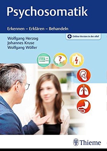 Psychosomatik: Erkennen - Erklären - Behandeln | Beschreibung: "Klagen Ihre Patienten über Schmerzen unterschiedlichster Art, Herzrasen oder gar Atemnot? Der Körper reagiert, doch Auslöser ist mitunter die Seele. Psychosomatische Störungen sind häufig, das Spektrum der Beschwerden ist vielfältig und die Abgrenzung zu organischen Ursachen oft nicht klar. Mit diesem aktuellen Standard der Psychosomatik erfahren Sie alles Wesentliche über psychosomatische Erkrankungen und deren Therapiekonzepte. Sie erhalten Antwort auf die wichtigsten Fragen: - Welche Erkrankung liegt vor, woran erkennt man sie? - Was sind die Ursachen? - Welche Behandlungsansätze gibt es? Von Angststörungen bis zu kardiologischen Symptomen – lernen Sie anhand zahlreicher Fallbeispiele die typischen Leitsymptome, Störungen und Besonderheiten psychosomatischer Krankheitsbilder. Der Fokus liegt hierbei auf der Persönlichkeit jedes einzelnen und der Beziehungsgestaltung zwischen Therapeut und Patient. Das Standardwerk zur Psychosomatik. Erkennen Sie den wahren Grund der verschiedenen Symptome und behandeln Sie gezielt und wirkungsvoll. Jederzeit zugreifen: Der Inhalt des Buches steht Ihnen ohne weitere Kosten digital in der Wissensplattform eRef zur Verfügung (Zugangscode im Buch). Mit der kostenlosen eRef App haben Sie zahlreiche Inhalte auch offline immer griffbereit." (Amazon) Psychosomatik: Erkennen - Erklären - Behandeln | Beschreibung: "Klagen Ihre Patienten über Schmerzen unterschiedlichster Art, Herzrasen oder gar Atemnot? Der Körper reagiert, doch Auslöser ist mitunter die Seele. Psychosomatische Störungen sind häufig, das Spektrum der Beschwerden ist vielfältig und die Abgrenzung zu organischen Ursachen oft nicht klar. Mit diesem aktuellen Standard der Psychosomatik erfahren Sie alles Wesentliche über psychosomatische Erkrankungen und deren Therapiekonzepte. Sie erhalten Antwort auf die wichtigsten Fragen: - Welche Erkrankung liegt vor, woran erkennt man sie? - Was sind die Ursachen? - Welche Behandlungsansätze gibt es? Von Angststörungen bis zu kardiologischen Symptomen – lernen Sie anhand zahlreicher Fallbeispiele die typischen Leitsymptome, Störungen und Besonderheiten psychosomatischer Krankheitsbilder. Der Fokus liegt hierbei auf der Persönlichkeit jedes einzelnen und der Beziehungsgestaltung zwischen Therapeut und Patient. Das Standardwerk zur Psychosomatik. Erkennen Sie den wahren Grund der verschiedenen Symptome und behandeln Sie gezielt und wirkungsvoll. Jederzeit zugreifen: Der Inhalt des Buches steht Ihnen ohne weitere Kosten digital in der Wissensplattform eRef zur Verfügung (Zugangscode im Buch). Mit der kostenlosen eRef App haben Sie zahlreiche Inhalte auch offline immer griffbereit." (Amazon)