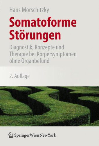 Buch: "Somatoforme Störungen: Diagnostik, Konzepte und Therapie bei Körpersymptomen ohne Organbefund" von Hans Morschitzky | Beschreibung: ""Sie haben nichts": Jeder vierte bis fünfte Patient geht mit Beschwerden zum Arzt, die keine (hinreichende) organische Ursache haben. Das international verbindliche Diagnoseschema ICD-10 bezeichnet sie als "somatoforme Störungen". Sie erfordern eine interdisziplinäre Zusammenarbeit. Verständlich – für Laien und Profis – beschreibt der Autor Theorie, Therapie und die wichtigsten Beschwerden. In der 2. Auflage berücksichtigt er die neueste Literatur und schildert ausführlicher als bisher therapeutische Konzepte für die klinische Praxis. Plus: der neu erstellte Selbsthilfe-Teil zur Orientierung von Betroffenen" (Amazon)