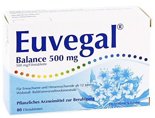 Euvegal Balance 500 mg - Pflanzliches Arzneimittel zur Beruhigung auf Basis von Baldrianwurzelextrakt (via Amazon)