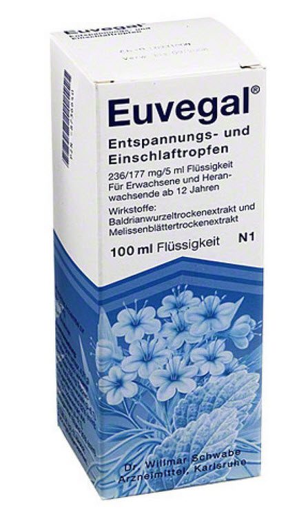 Euvegal Entspannungstropfen / Einschlaftropfen aus Baldrian und Melisse (via Amazon)