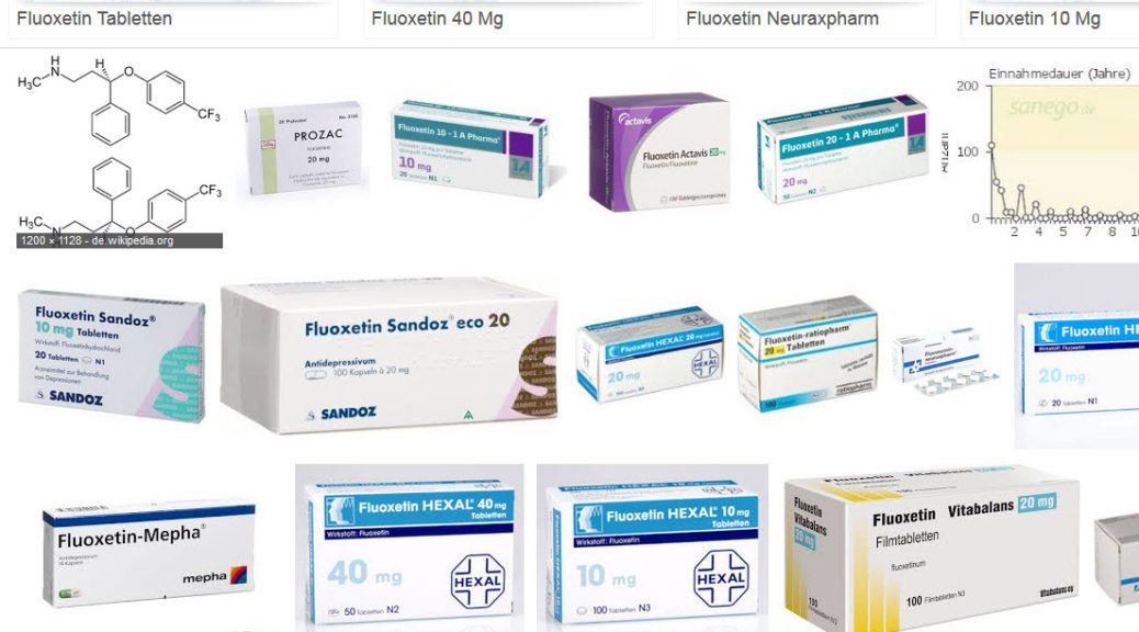 Fluoxetin Tabletten unterschiedlicher Dosierung und Hersteller