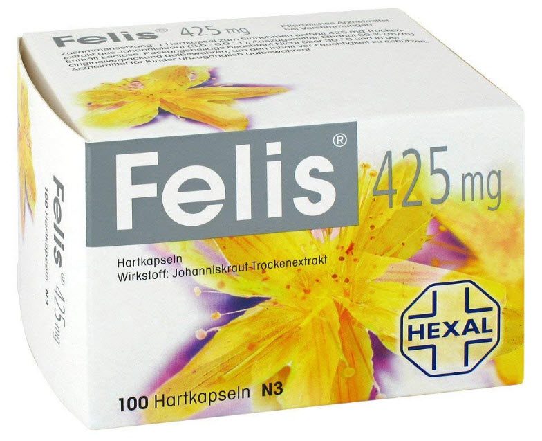 Hexal Felis 425mg Johanniskraut-Trockenextrakt - 100 Hartkapseln (Amazon)