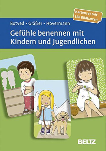 Arbeitskarten für die Jugendpsychotherapie: "Gefühle benennen mit Kindern und Jugendlichen: Kartenset mit 120 Bildkarten. Mit 12-seitigem Booklet" - Beschreibung: "Nicht immer ist es leicht, über seine Gefühle zu sprechen oder diese auch zu benennen, gerade für Kinder und Jugendliche." (Amazon)