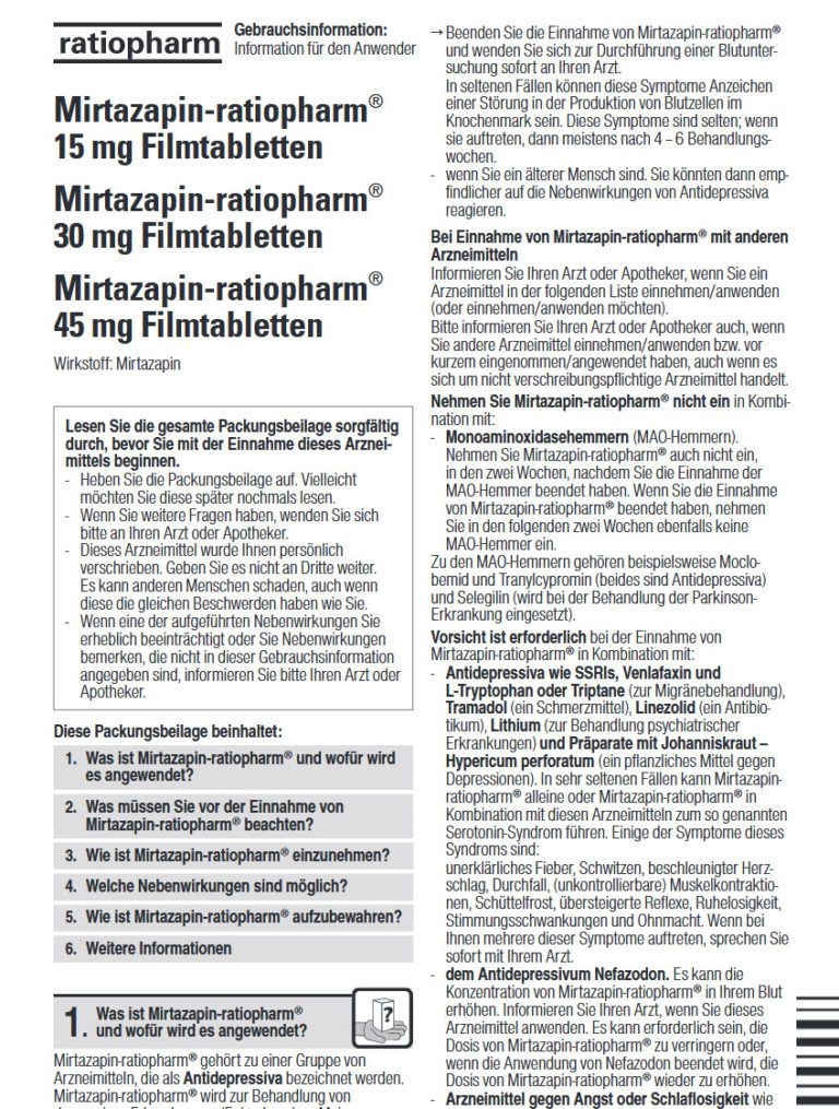 Kann Man Mirtazapin Einfach Absetzen