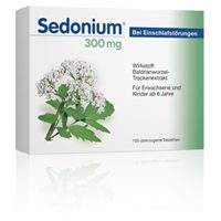 Sedonium® Tabletten | Pflichttext: Sedonium® 300 mg Wirkstoff: Baldrianwurzel-Trockenextrakt. Enthält Lactose, Glucose und Sucrose. Packungsbeilage beachten. Anwendungsgebiete: Unruhezustände und nervös bedingte Einschlafstörungen. Falls diese Beschwerden länger als 2 Wochen andauern oder sich verschlimmern, muss auf jeden Fall ein Arzt aufgesucht werden. Zu Risiken und Nebenwirkungen lesen Sie die Packungsbeilage und fragen Sie Ihren Arzt oder Apotheker.