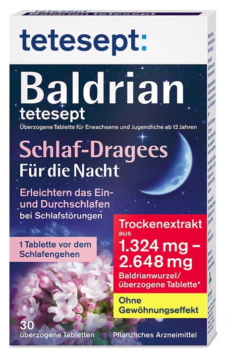 Tetesept Baldrian Schlaf-Dragees für die Nacht (Amazon)