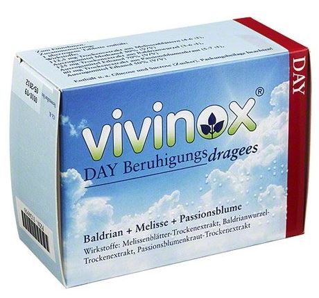 Vivinox® DAY Beruhigungsdragees | Unruhezustände, nervös bedingte Einschlafstörungen; falls diese Beschwerden länger als 2 Wochen andauern oder sich verschlimmern, muss auf jeden Fall ein Arzt aufgesucht werden.